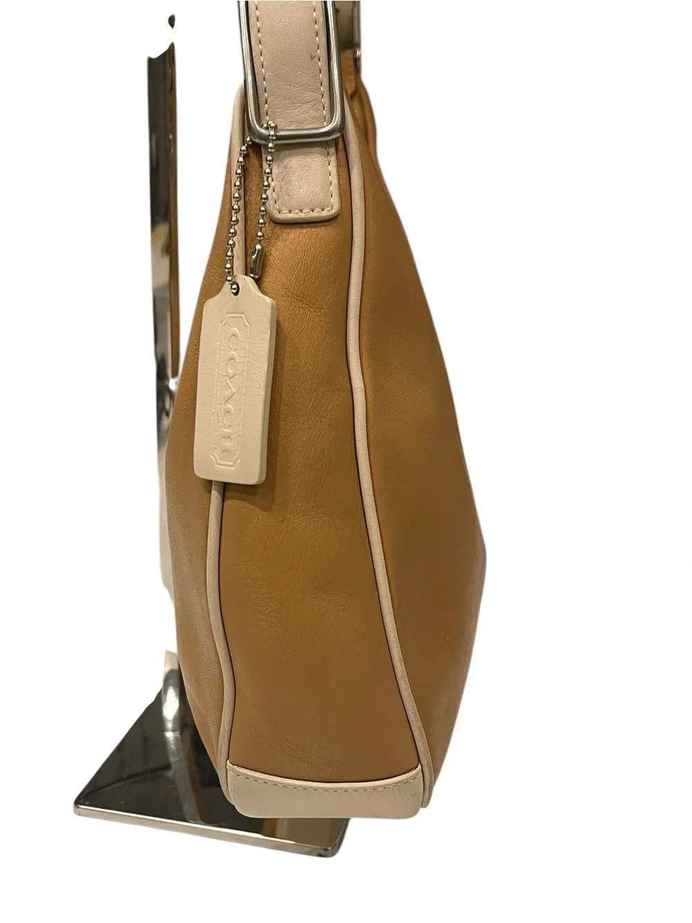 COACH Y2K Ergo 9591 One Shoulder Genuine Leather Bicolor Beige White Bag